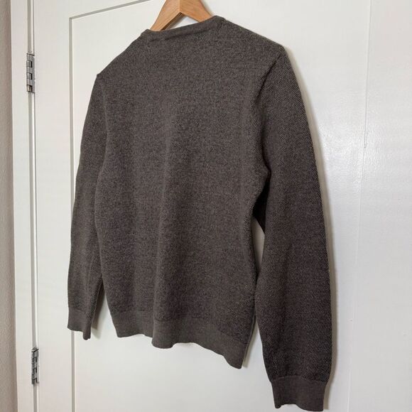 Calvin Klein Italian Yarn Sweater Womens Sz L Brown Crewneck Merino Wool Blend - Picture 6 of 10
